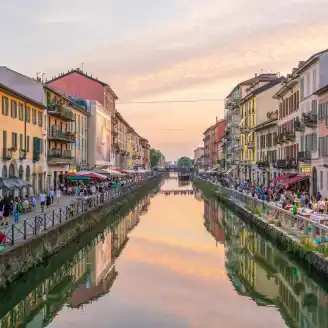 Milan Italy June 12 2017 View Crowded Naviglio Grande District Milan 1