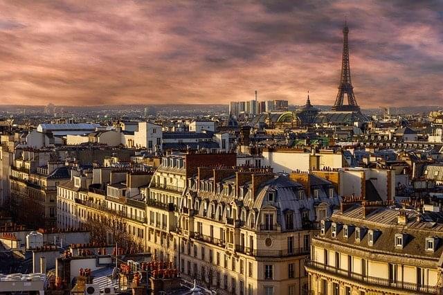 parigi torre eiffel panoramica della citta