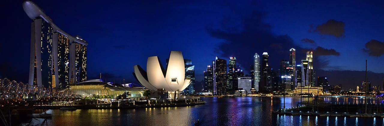 singapore marina bay di sera
