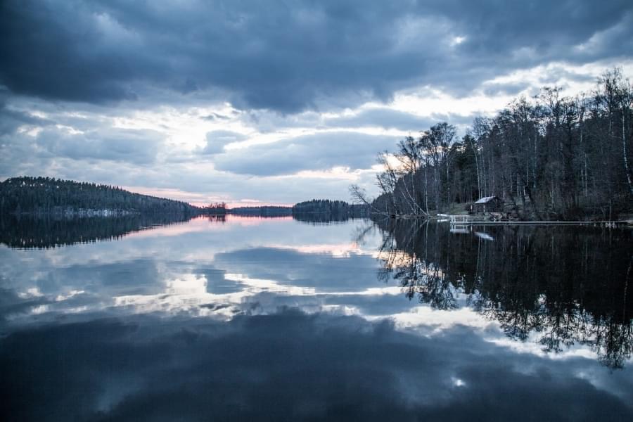 tramonto dal lago di vanajavesi